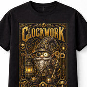 Clockwork Steampunk Gnome Wizard Gears Goggles Fantasy Graphic Unisex T-Shirt