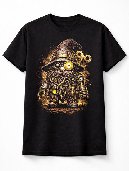 Steampunk Wizard Gnome Fantasy Clockwork Graphic Unisex T-Shirt