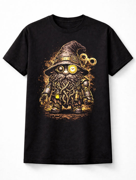 Steampunk Wizard Gnome Fantasy Clockwork Graphic Unisex T-Shirt