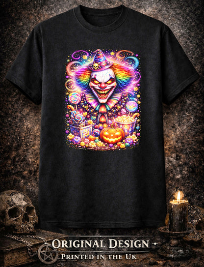 Evil Clown Halloween Art Psychedelic Trippy Gothic Unisex Graphic T-Shirt