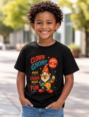 Clown Gnome Life Is A Circus Funny Retro Carnival Graphic Unisex T-Shirt
