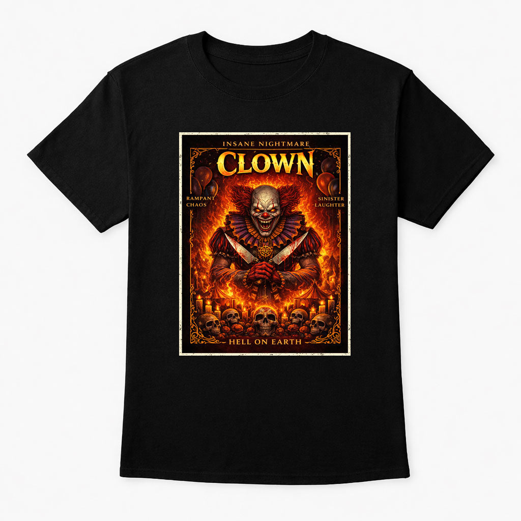 Evil Clown Unisex T-Shirt Gothic Horror Circus Nightmare Tee
