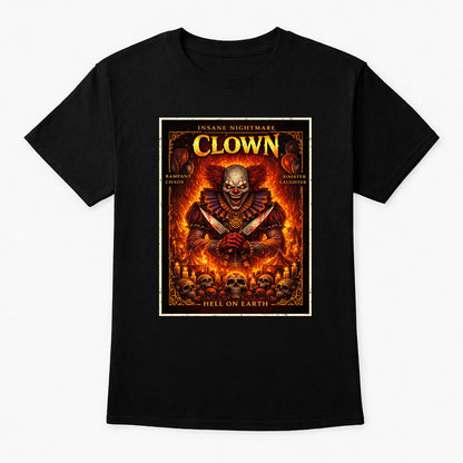 Evil Clown Unisex T-Shirt Gothic Horror Circus Nightmare Tee