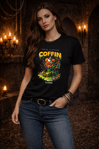 Coffin Clown Unisex Toxic Gothic Horror Graphic T-Shirt Creepy Dark Art Tee