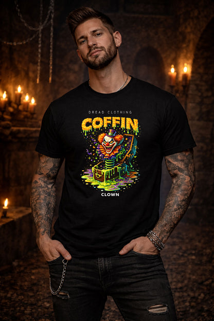 Coffin Clown Unisex Toxic Gothic Horror Graphic T-Shirt Creepy Dark Art Tee