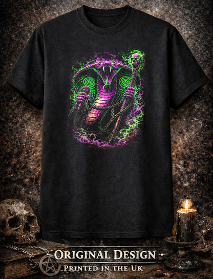 Cobra Heavy Metal Rocker Unisex Graphic T-Shirt Gothic Snake Reptile Music Tee