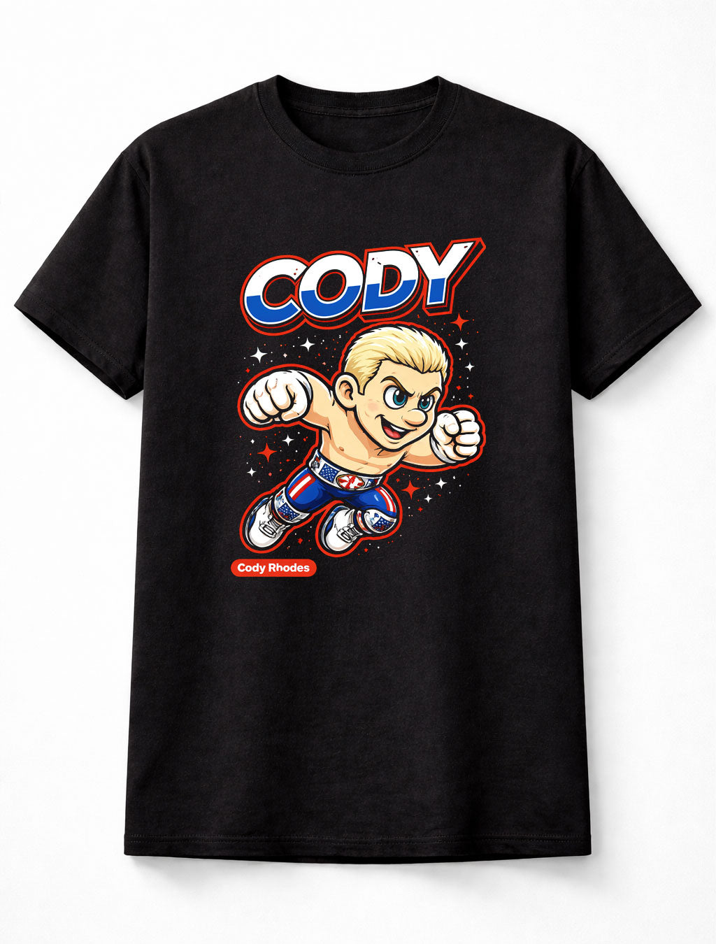 Cody Rhodes Cartoon WWE Wrestler T-Shirt Cody Graphic Fan Tee Unisex Adults & Kids