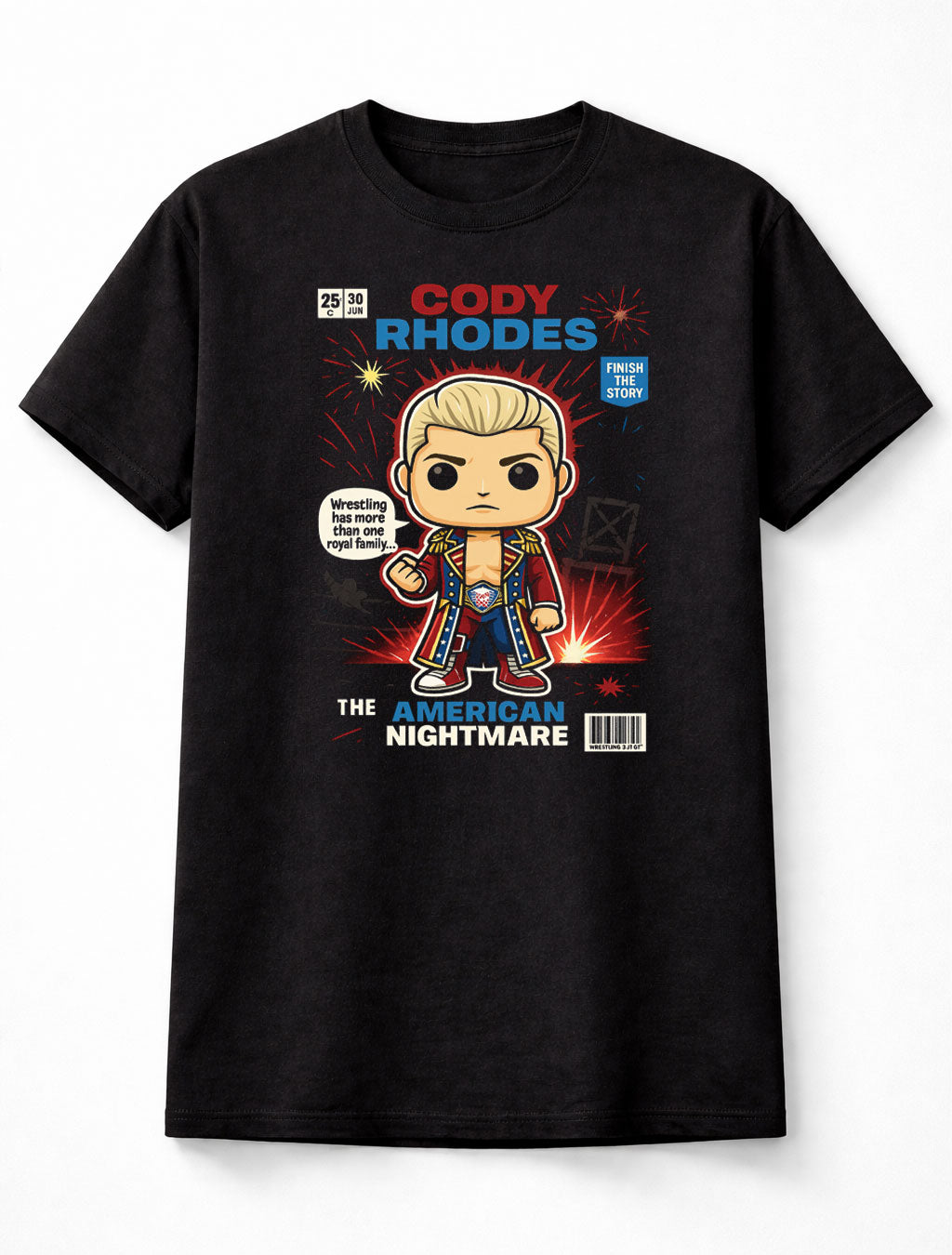 Cody Rhodes Wrestler T-Shirt American Nightmare Style Unisex Black Graphic Tee