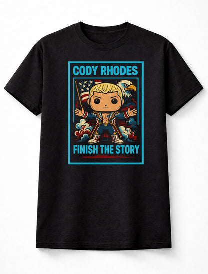 Cody Rhodes Finish The Story Wrestler T-Shirt American Nightmare Unisex Black Graphic Tee