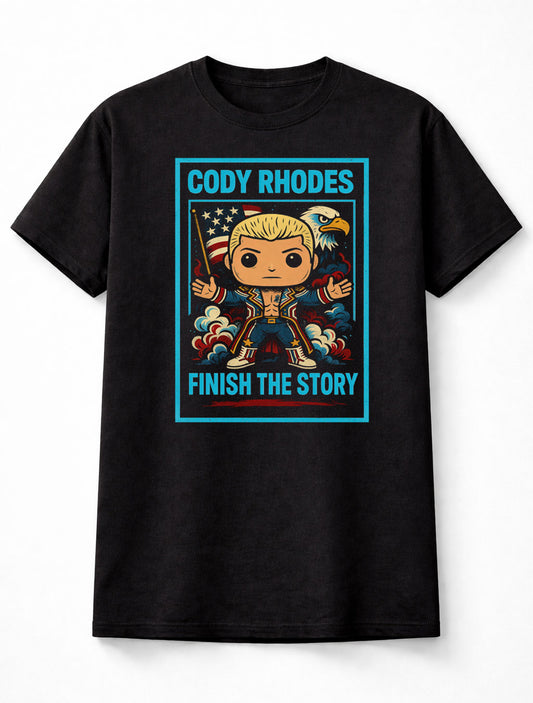 Cody Rhodes Finish The Story Wrestler T-Shirt American Nightmare Unisex Black Graphic Tee