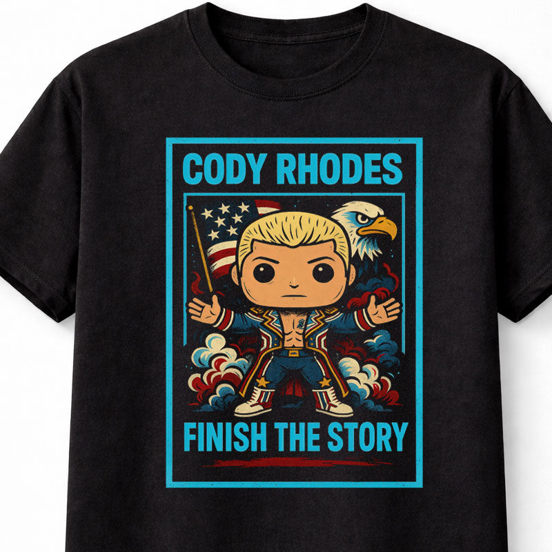 Cody Rhodes Finish The Story Wrestler T-Shirt American Nightmare Unisex Black Graphic Tee