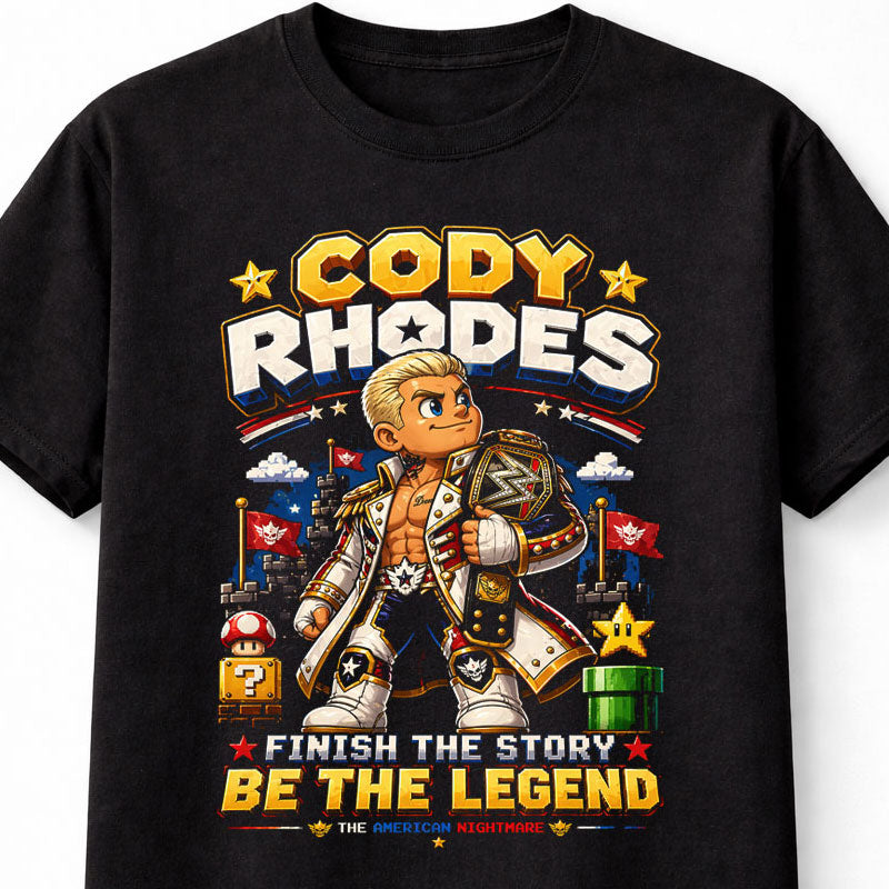 Cody Rhodes American Nightmare Wrestling T-Shirt – Finish The Story Pixel Fan Tee Adults & Kids Unisex T-Shirt