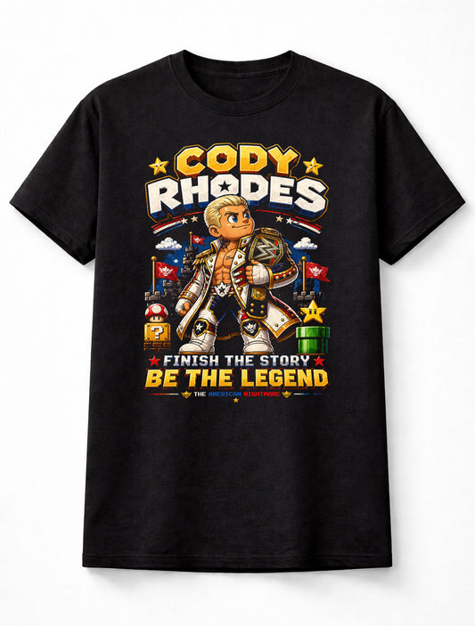 Cody Rhodes American Nightmare Wrestling T-Shirt – Finish The Story Pixel Fan Tee Adults & Kids Unisex T-Shirt