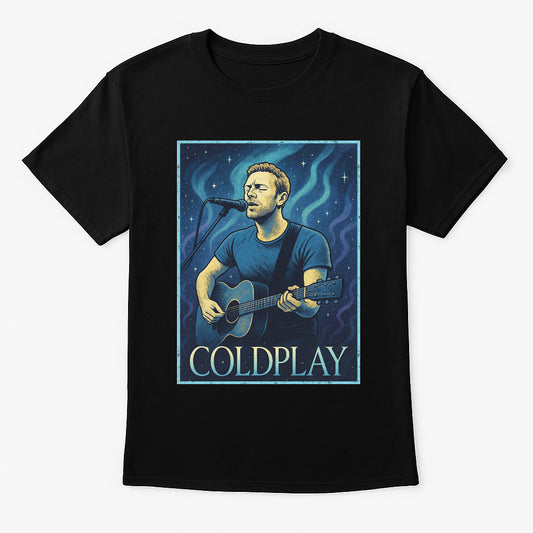 Coldplay Chris Martin Unisex T-Shirt – Graphic Alternative Rock Band Music Design Tee