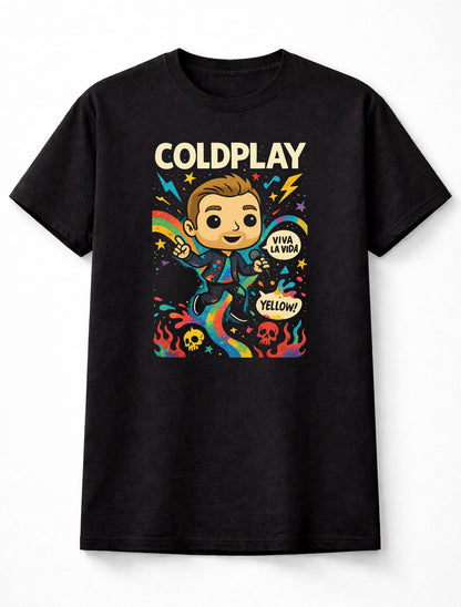 Coldplay Viva La Vida Yellow Pop Rock Band Adults & Kids Unisex T-Shirt