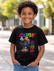 Coldplay Chris Martin Colorful Pop Rock Lyrics Graphic T-Shirt Nobody Said It Was Easy Music Fan Concert Tee Adult & Kids Unisex T-Shirt