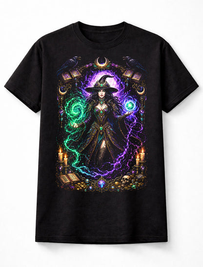 Witch Sorceress Magic Gothic Fantasy Graphic Unisex T-Shirt