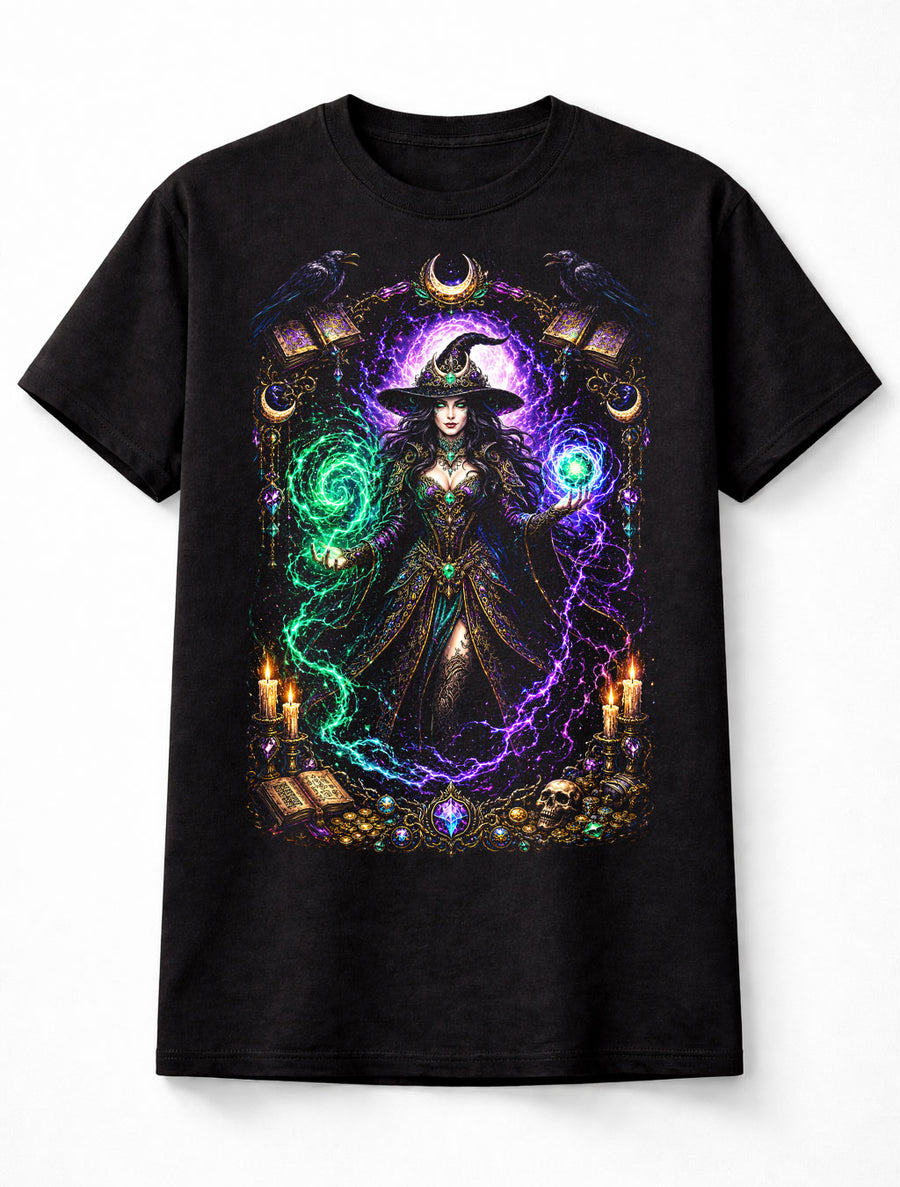 Witch Sorceress Magic Gothic Fantasy Graphic Unisex T-Shirt