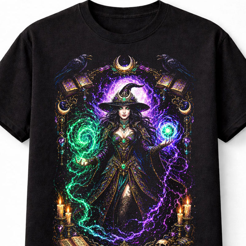 Witch Sorceress Magic Gothic Fantasy Graphic Unisex T-Shirt
