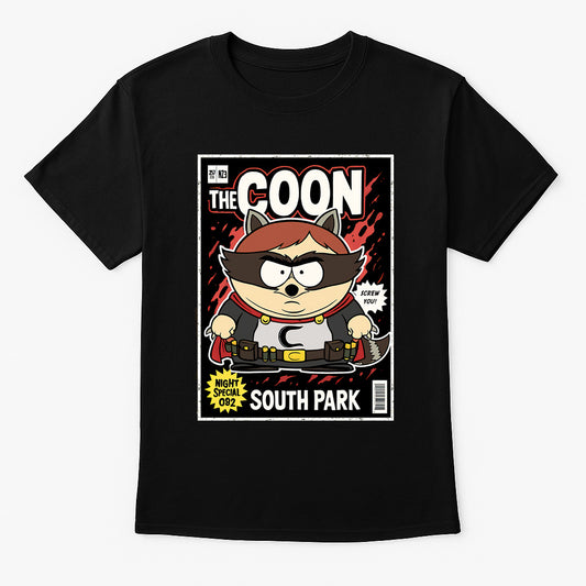 South Park “The Coon” Superhero Comic T-Shirt – Retro Cartman Graphic Tee