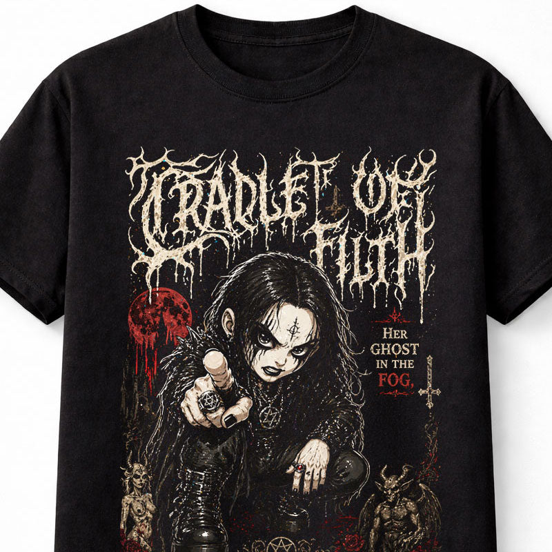 Cradle Of Filth Dani Filth Extreme Metal Gothic Horror Band Graphic T-Shirt Dark Occult Black Metal Music Fan Tee Adult & Kids Unisex T-Shirt