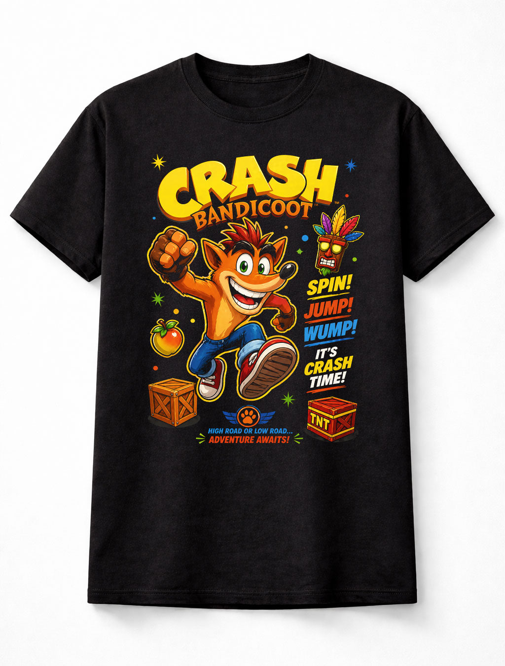 Crash Bandicoot T-Shirt Retro Gaming Graphic Tee PlayStation Classic Unisex T-Shirt