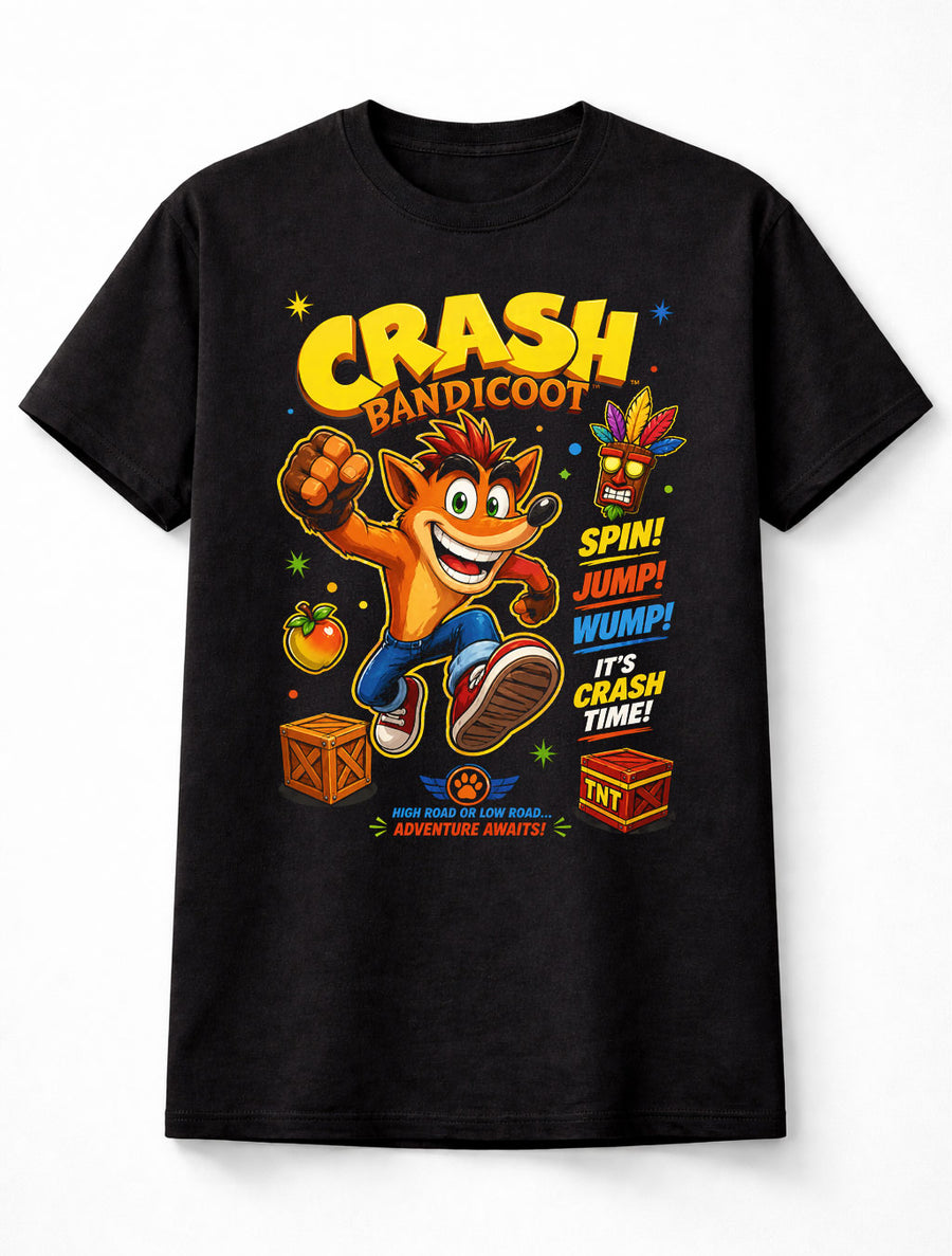 Crash Bandicoot T-Shirt Retro Gaming Graphic Tee PlayStation Classic Unisex T-Shirt
