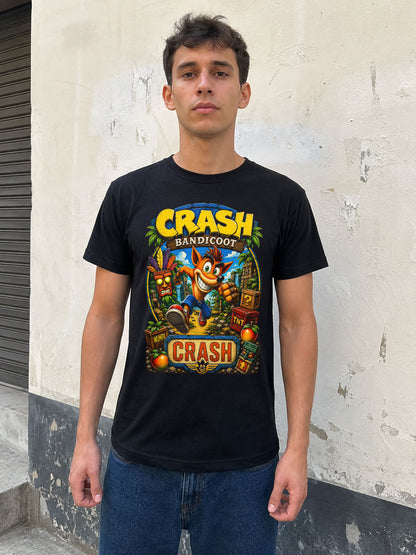 Crash Bandicoot Aku Aku Wumpa Crate Platform Game Unisex T-Shirt