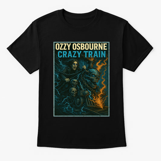 Ozzy Osbourne Crazy Train Unisex T-Shirt Classic Heavy Metal Rock Tee