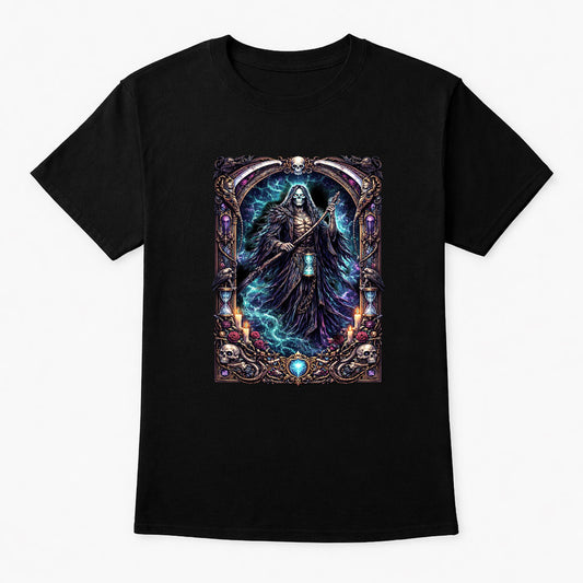 Grim Reaper Hourglass Eternal Night Unisex T-Shirt Gothic Death Symbolism Tee
