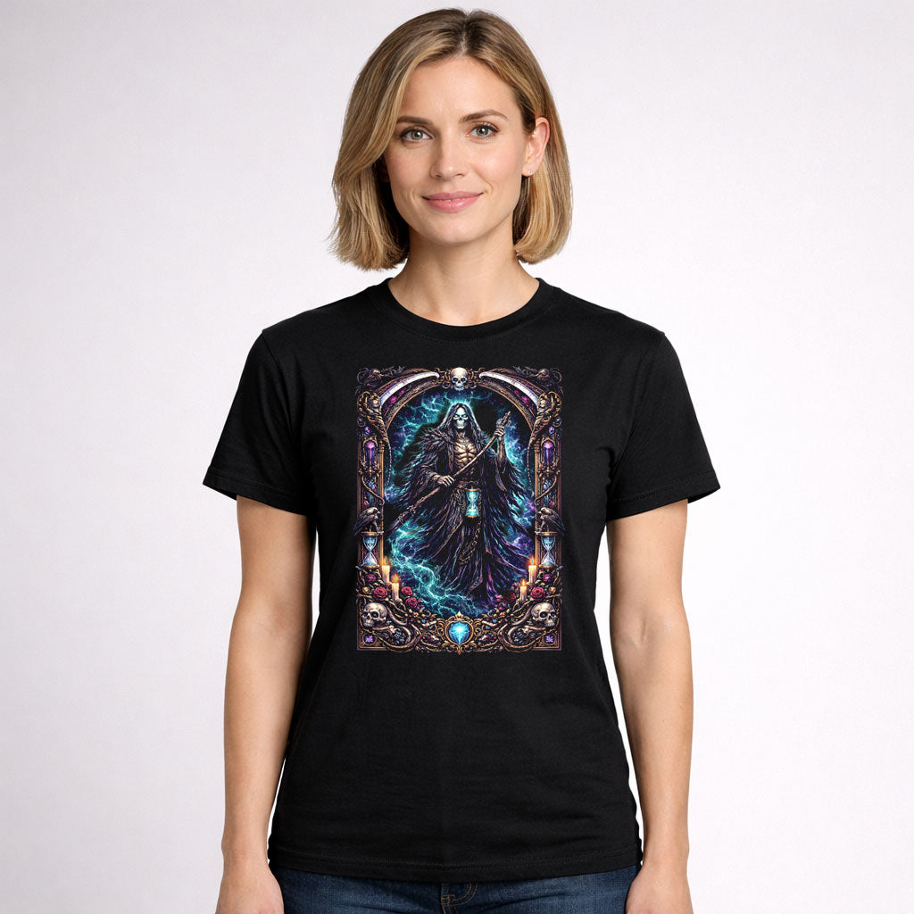 Grim Reaper Hourglass Eternal Night Unisex T-Shirt Gothic Death Symbolism Tee