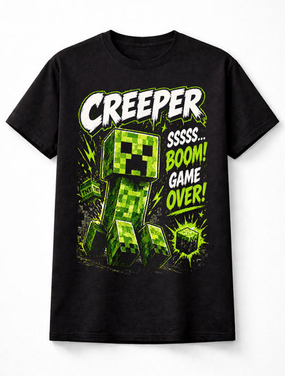 Minecraft Creeper SSSSS Boom Game Over Gamer Graphic Unisex T-Shirt