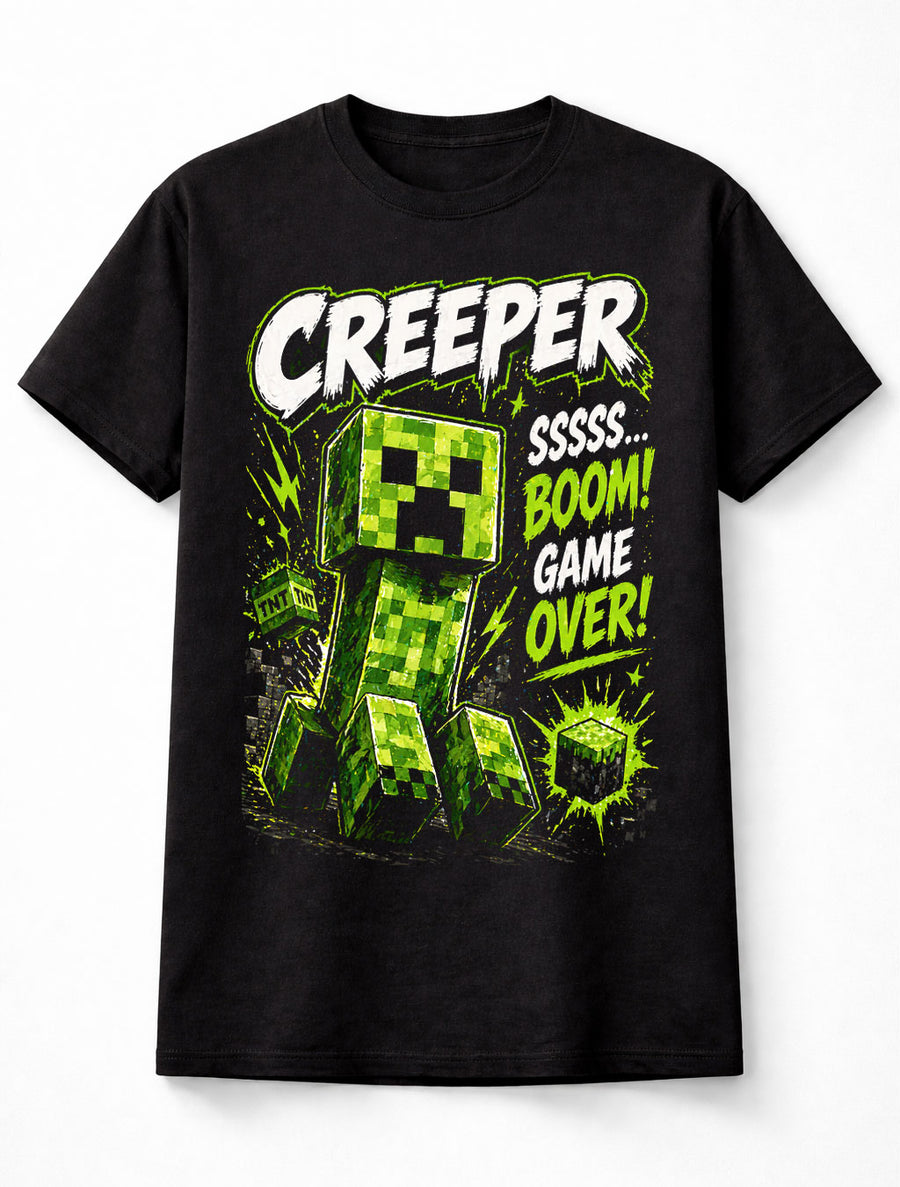Minecraft Creeper SSSSS Boom Game Over Gamer Graphic Unisex T-Shirt