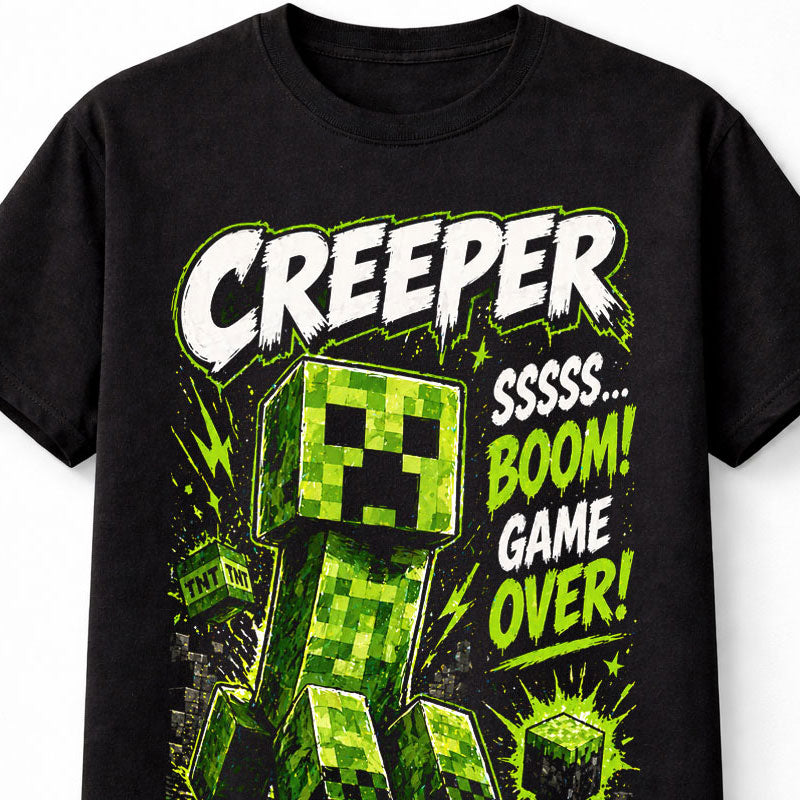 Minecraft Creeper SSSSS Boom Game Over Gamer Graphic Unisex T-Shirt