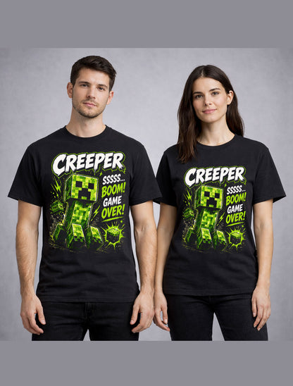 Minecraft Creeper SSSSS Boom Game Over Gamer Graphic Unisex T-Shirt