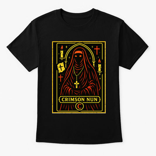 Crimson Nun Occult Sisterhood Gothic Horror Dark Alternative Unisex T-Shirt