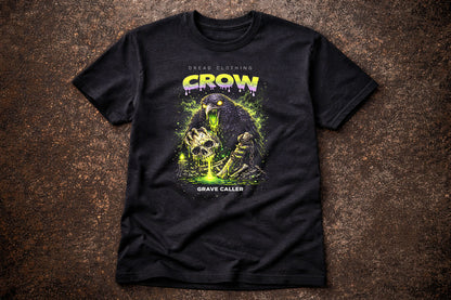 Crow Grave Caller Unisex Toxic Gothic Horror Bird Murder Graphic T-Shirt