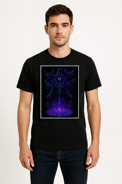 Dark Witch Ritual Unisex T-Shirt Occult Crow Magic Tee