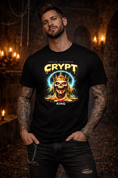 Crypt King Skull Unisex Toxic Gothic Horror Graphic T-Shirt Dark Occult Tee