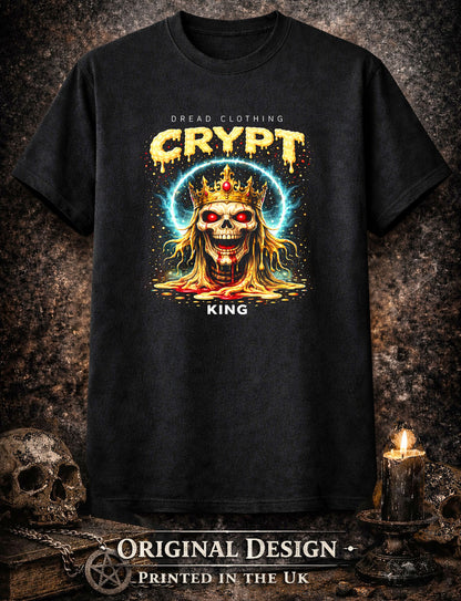 Crypt King Skull Unisex Toxic Gothic Horror Graphic T-Shirt Dark Occult Tee
