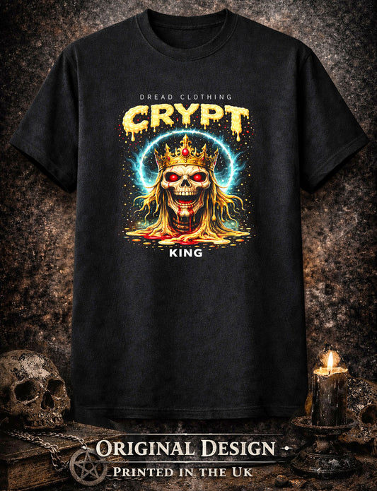 Crypt King Skull Unisex Toxic Gothic Horror Graphic T-Shirt Dark Occult Tee