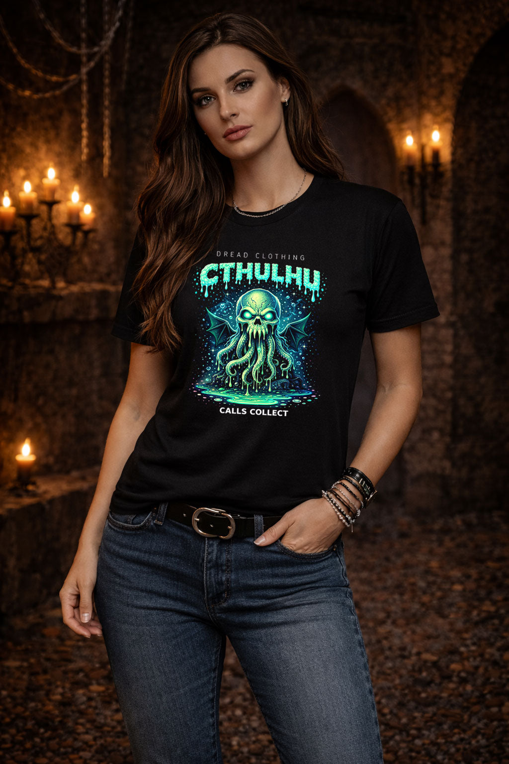 Cthulhu Skull Unisex Toxic Gothic Horror Graphic T-Shirt Lovecraft Cosmic Tee