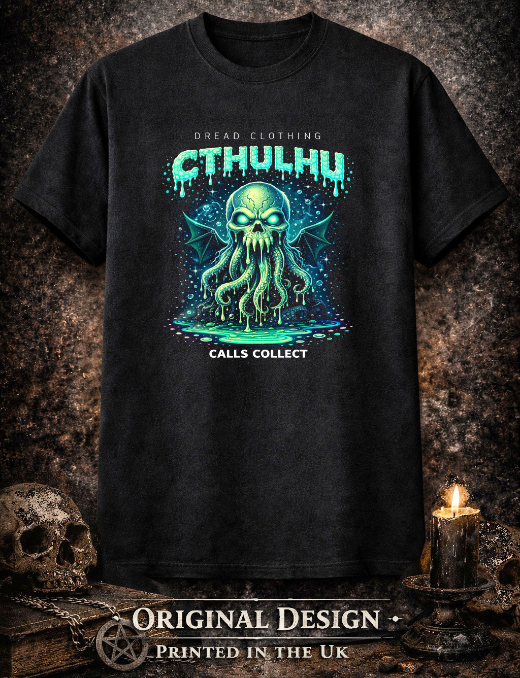 Cthulhu Skull Unisex Toxic Gothic Horror Graphic T-Shirt Lovecraft Cosmic Tee