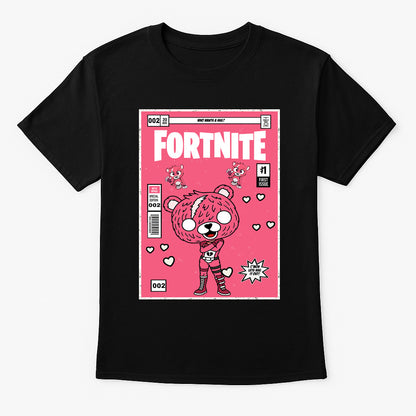 Fortnite Cuddle Team Leader Unisex T-Shirt – Pink Love Bear Battle Royale Gamer Tee