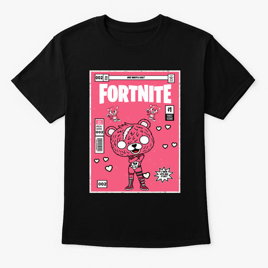 Fortnite Cuddle Team Leader Unisex T-Shirt – Pink Love Bear Battle Royale Gamer Tee