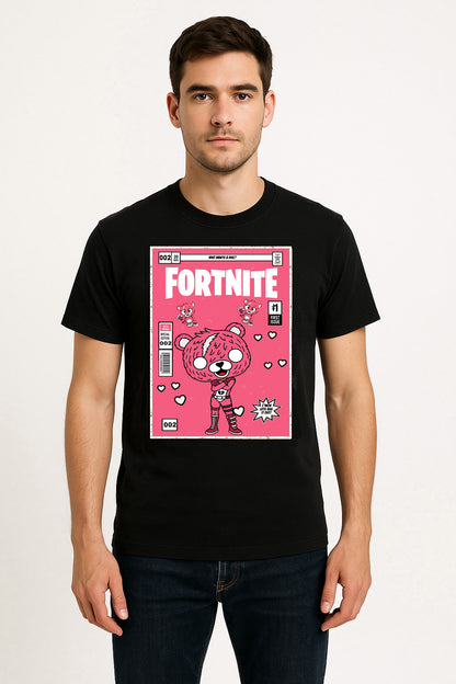 Fortnite Cuddle Team Leader Unisex T-Shirt – Pink Love Bear Battle Royale Gamer Tee