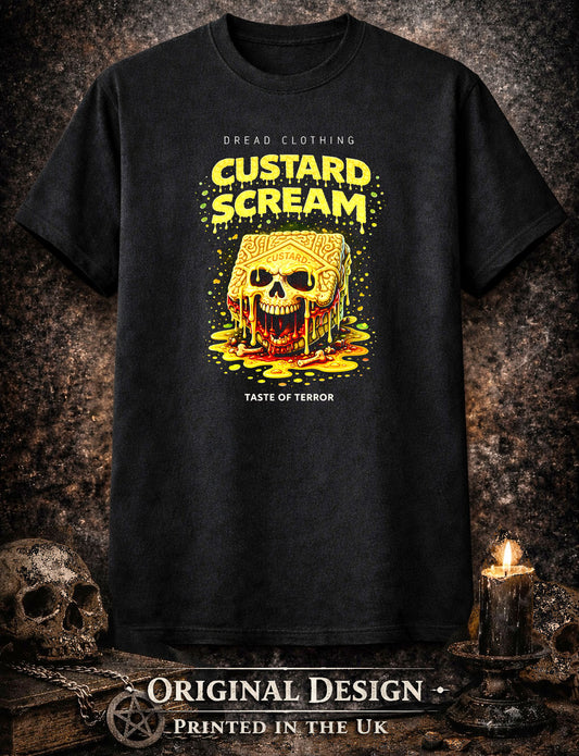 Custard Scream Skull Unisex Toxic Gothic Horror Biscuit Graphic T-Shirt Dark Art