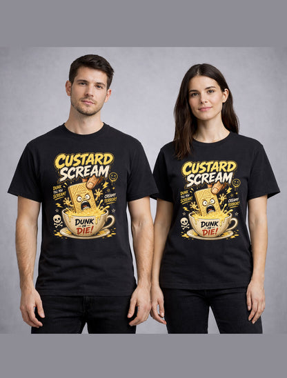Custard Scream Biscuit Custard Cream Horror Coffee Graphic Unisex T-Shirt