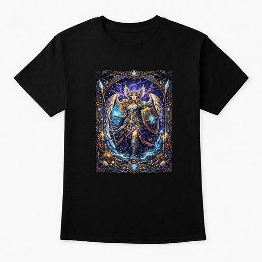 Valkyrie Guardian Wings Divine Light Unisex T-Shirt Mythic Warrior Goddess Tee