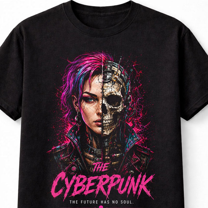 The Cyberpunk Cyborg Skeleton Futuristic Tech Skull Art Unisex T-Shirt